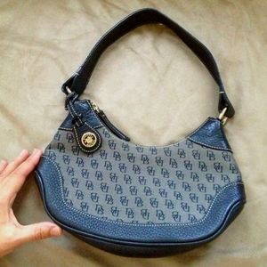 Dooney & Bourke Monogram Blue Leather shoulder Bag